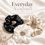 Everyday Neutrals mulberry silk scrunchies set