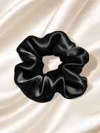Black mulberry silk scrunchie
