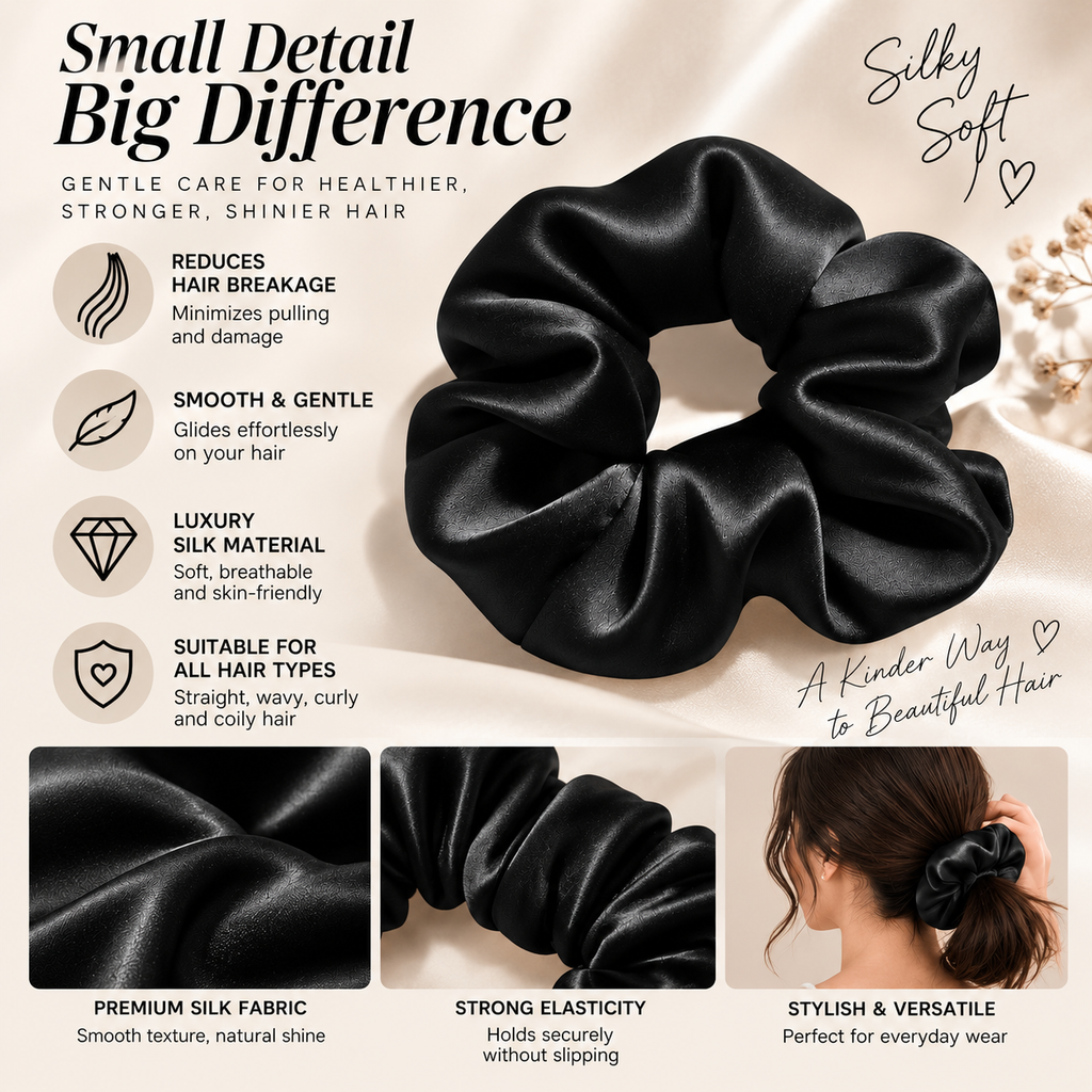 Daylivo mulberry silk scrunchies detail-1