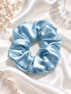 Sky Blue mulberry silk scrunchie