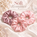 Soft Romance mulberry silk scrunchies set